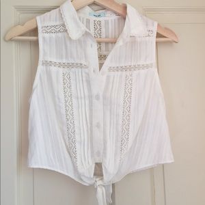 Urban Outfitters lace inset tie front size small